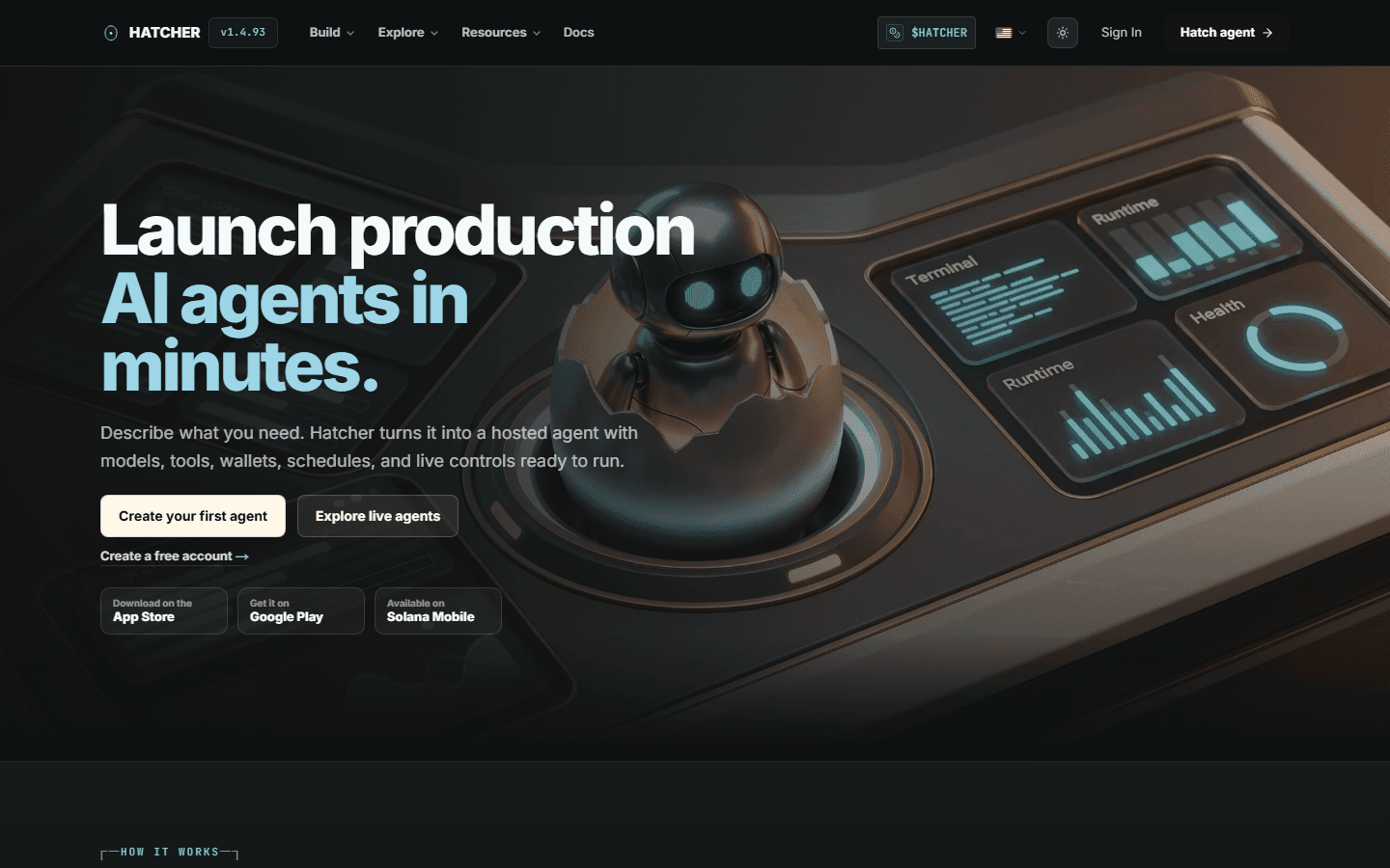 Current Hatcher landing page